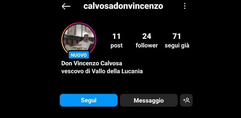 vescovo vincenzo calvosa vallo lucania instagram account falso