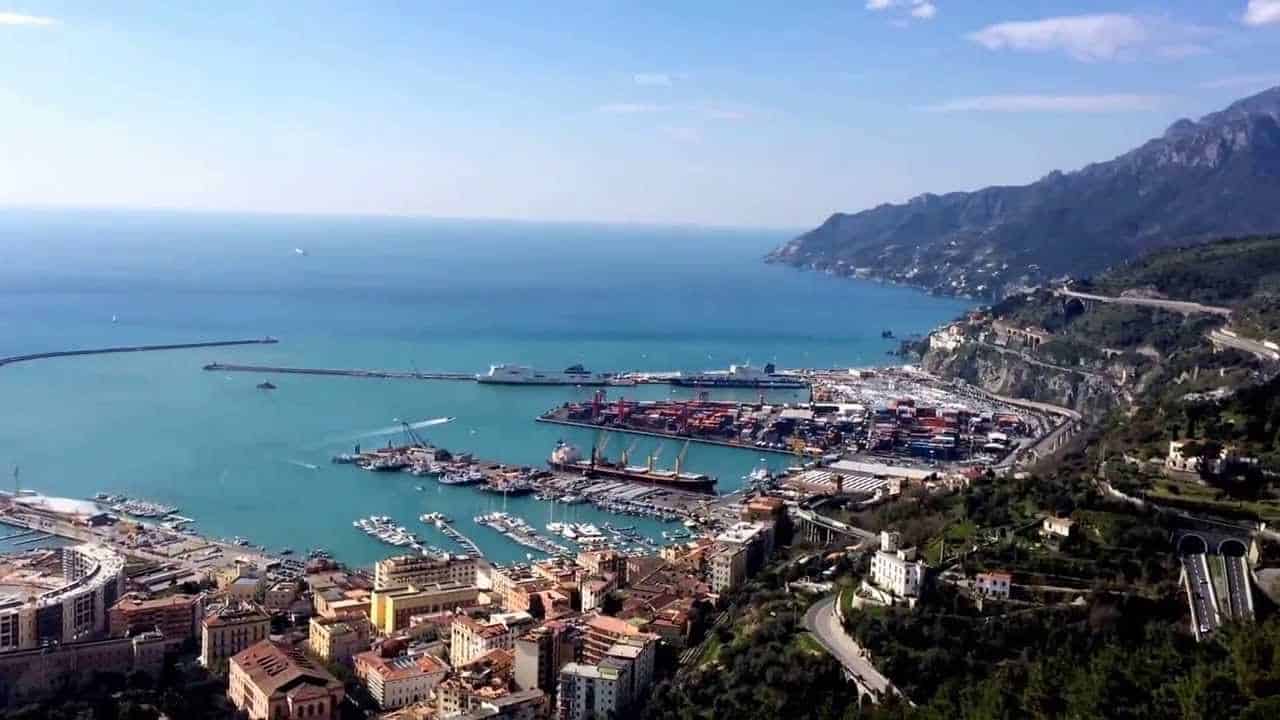 Salerno panorama cartolina