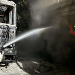 Incendio Celle Bulgaria automezzi cava