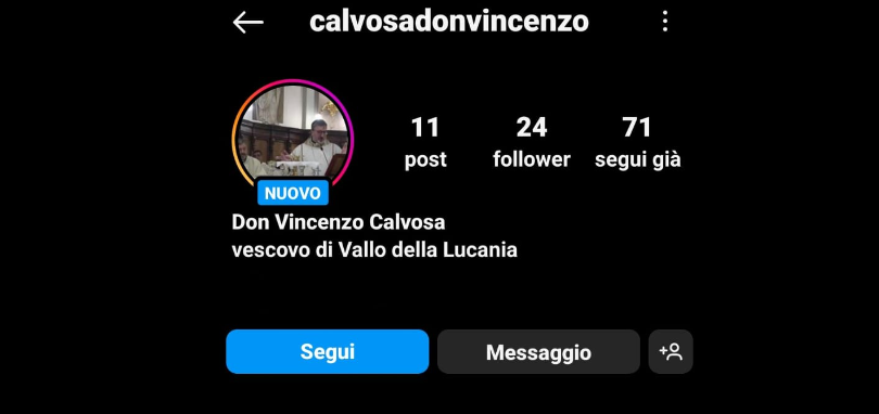 vescovo vincenzo calvosa vallo lucania instagram account falso